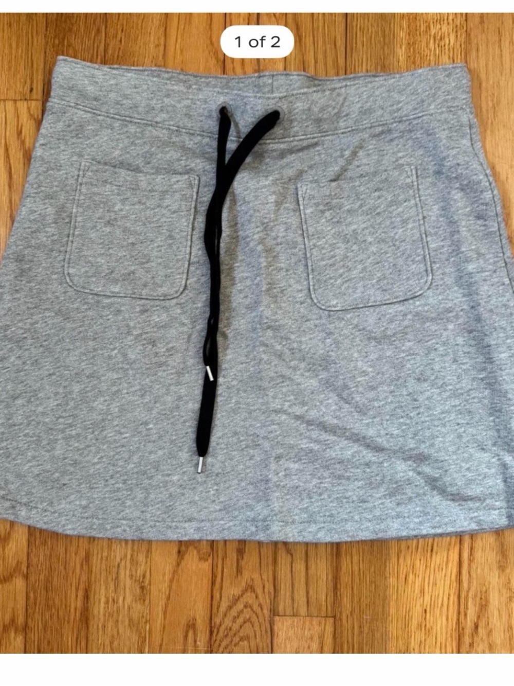 J. Crew Gray Drawstring Pocket Mini Skirt with Black Tie